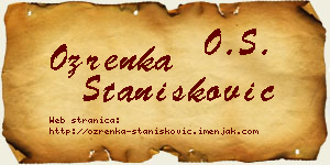 Ozrenka Stanišković vizit kartica